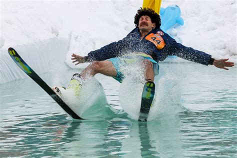 how to pond skim on skis
